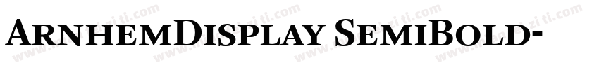 ArnhemDisplay SemiBold字体转换